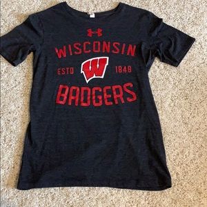 wisconsin badger under armour t-shirt